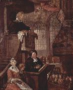 William Hogarth Die schlafende Gemeinde oil on canvas